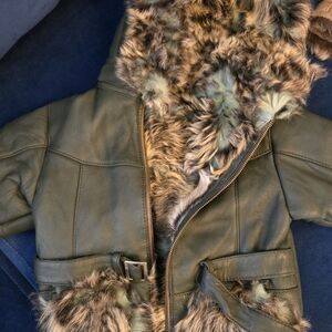 Stylish Kids Fur-Lined Jacket - Green 3T 4T